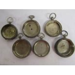 6 silver pocket watch cases total weight 6.8ozt