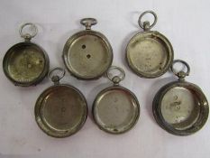 6 silver pocket watch cases total weight 6.8ozt
