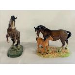 2 Beswick horses, including mother and foal and rearing horse