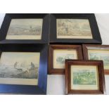 Set of three framed hand coloured prints after Alken, engraved by Pollard published London 1841 "