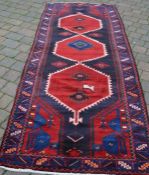 Deep ground Persian runner, with repair 300cm by 115cm