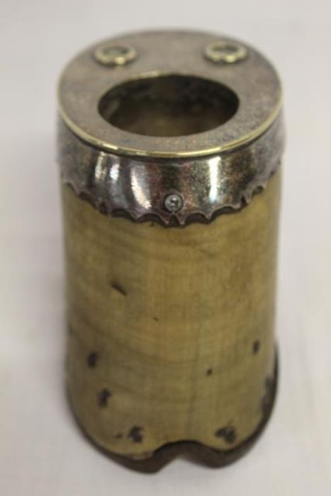 White metal mounted hoof inkwell and pen holder ( missing pot) - Image 2 of 4