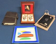 Queen of Denmark playing cards, Barcelona dish, Filofax and Radley purse