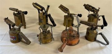 6 blow lamps including Primus and Sievert and two small paraffin stoves