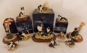 Collection of Border Fine Arts 'Collie Dogs' including - Collie with pups - Walkies - High Jinks -