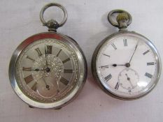 2 silver pocket watches A.Vice Hessel Rd Hull and John Bennett London 'Maker to the Royal