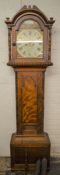 Victorian 8 day longcase clock with painted dial in a mahogany case maker Jonathan Hodge Snelstone?.