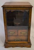 Victorian smokers cabinet in oak Ht 44cm W 29cm D 21cm