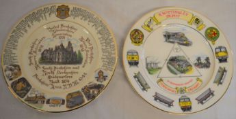 Two Edwardian Fine Bone China limited edition collector's plates celebrating the Yorkshire NUM & the