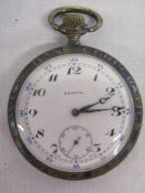 Zenith silver pocket watch 'SWISS BANK CORPORATION 1872-1922'  with engraving to inner case  -