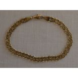 Tested as 9ct gold bracelet weight 6.7g length 20cm