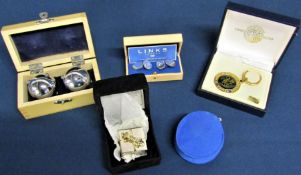 Oriental Express key ring, travel clock, Links silver cufflinks, watch, Decision Maker and yin