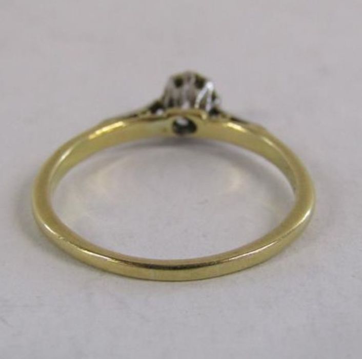 18ct gold and platinum diamond solitaire ring 1.85g ring - size N/O - Image 3 of 6