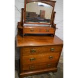 Victorian oak chest of drawers/dressing table W 99cm D 53cm
