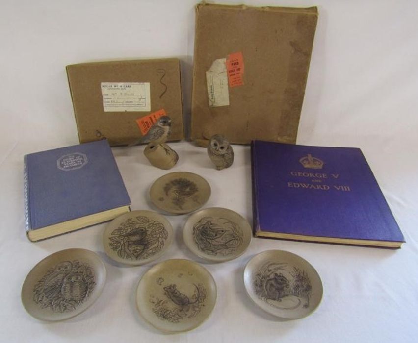 Story of 25 Eventful Years in Pictures and George V and Edward VIII books with postage sleeves and a