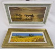 2 small pictures - I Dunn Horse and Carts and Yellowfield Tuscany