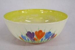 Clarice Cliff Newport pottery Crocus bowl - approx. dia. 21.5cm height 9cm