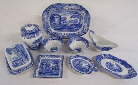 Collection of Spode Italian blue and white china including gravy boat and butter dish etc