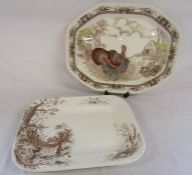 Johnson Bros Barnyard King Turkey platter and Cascade meat plate