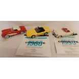 3 Corvette Franklin Mint Collectors cars - 1959 - 1986 and 1953