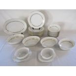 Noritake Gloria dinner service with serving dishes, meat plate and sauce boats