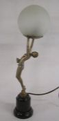 Art Deco lady lamp approx. 58cm tall