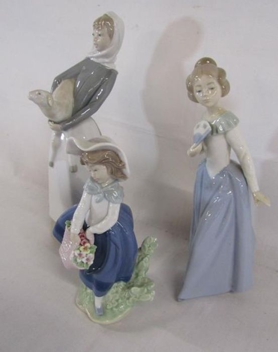 2 Lladro figurines girl with lamb and Pretty Pickings and Nao figurine lady with fan - Image 3 of 3