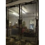 Pair of extremely large wall mirrors, H220cm x W101cm