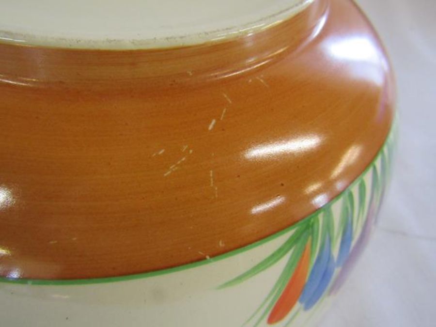 Clarice Cliff Newport pottery Crocus bowl - approx. dia. 21.5cm height 9cm - Image 6 of 8