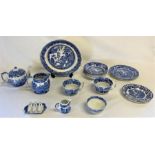 Spode ware including teapot, toast rack, cups, plates etc