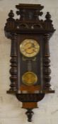 Vienna regulator wall clock with spring driven mechanism Ht 87cm
