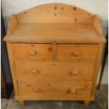 Victorian pine chest of drawers with washstand top L 89cm D 45cm Ht 111cm