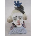 Lladro 5130 Pensive clown designed by Jose Puch approx 11" tall