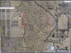 The County and City of Lincoln with Arms framed map