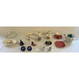 Selection of ceramics including cups and saucers, tea pot, display plates etc.