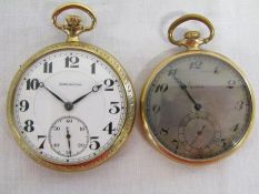 Burlington pocket watch in a Montauk guaranteed 20 years case dia. approx 4.8cm and Elgin pocket