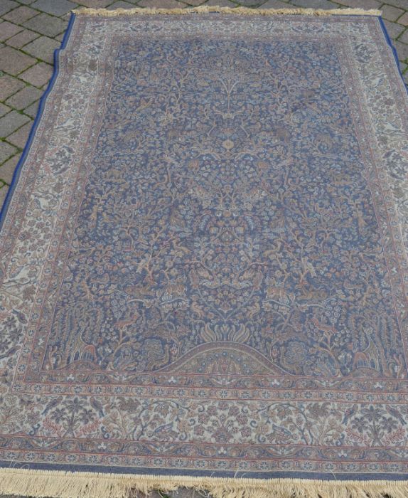 Rich blue ground full pile tree of life design Persian carpet 230cm by160cm - Image 3 of 3