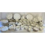 Large quantity of white floral ceramics, including Rydalia ware, Duchess and quantity of bone china