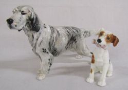 Royal Doulton English Setter and terrier with bone figurines