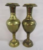 2 large brass vases approx. 50cm tall