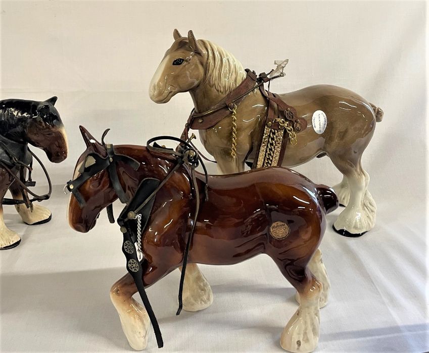 4 ceramic working horses and carts, including Melrose and Staffordshire - Image 2 of 6