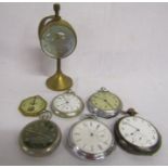Various watches and clocks including glass ball desk clock, railway timekeeper, Rigoletto,