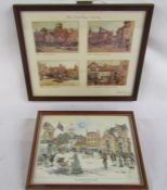 Colin Carr print The old marketplace, Grimsby and 4 John Landrey photographs of prints of The Bull