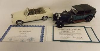1992 Rolls-Royce Corniche IV and 1929 Rolls-Royce Phantom I cabriolet de ville Franklin Mint