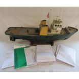 Solent Class Life Boat radio controlled rc model boat with blue prints - no remote - workings not