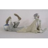 Lladro 4618 Clown reclining with beach ball (repair to leg)