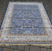 Rich blue ground full pile tree of life design Persian carpet 230cm by160cm