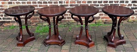 4 Empire style round pub tables in mahogany