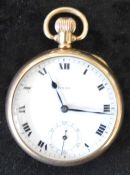 9ct gold Rolex pocket watch in Dennison case with engraved monogram on the back. Total weight 86g