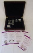 Case supplied by the London Mint Office containing 7 silver coins
